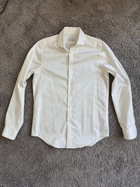 Calvin Klein White Men's Slim Fit Dress Shirt